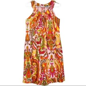 Vintage J Crew Colorful Sundress Dress 0 Pink Orange Green Blue Beach Perfect